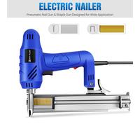 Electric Nail Gun Heavy Duty Staple Gun Kit with 300 Staples and 100 Nails for Fixing Upholstery, Carpentry and Woodworking
