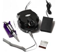 Electric Nail Sander Pedicure Manicure Tools Professional Drill Machine Low Noise Cutters File Kit(Black-01)