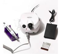 Electric Nail Sander Pedicure Manicure Tools Professional Drill Machine Low Noise Cutters File Kit(White-01)