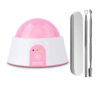 Electric Nail Soak Off Bowl, Heated Nail Soaking Tray Manicure Nail Soaker with Silver Cuticle Pusher for Gel Acrylic Nail Polish Remover, Pink White