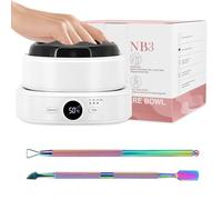 Electric Nail Soaking Bowl Adjustable Temperature, Nail Soak off Bowl Digital Display, Professional Manicure Bowls Acrylic Gel Polish Dip Powder Remover Machine, with Color Cuticle Pusher