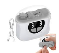 Electric Nail Trimmer, Polishing Fingernail Clipper, Automatic 3-Speed Nail Trimmer, Led Display, Quiet, Built-In Scrap Storage, for Baby Care, Home Manicure, 7.5 x 8 x 3 cm Grey Orange