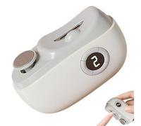 Electric Nail Trimmer | USB Rechargeable Fingernail Trimmer | 3-Speed Portable Nail Clippers with LED Light Scraps Storage & Polishing for Home Salon