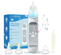 Electric Nasal Aspirator for Baby with 3 Silicone Tips, Newborn Nasal Aspirator Waterproof, Electric Nose Aspirator Baby 3 Adjustable Suction Level, Music and Light Soothing Function