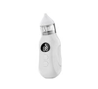 Electric Nasal Aspirator with Dual Nozzles, White, Food-Grade Silicone Tips, 9 Suction Levels, Type-C Charging, Low Noise, 65KPA Suction Power, Anti-Reflux Design