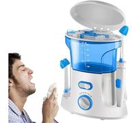 Electric Nasal Cleaner Sinus Cleaner Machine, Pulsating Nasal Irrigation Sinus Rinse System with 10 Pressure Modes Nose Cleaning Machine Electric Neti Pot for Adult & Kids, 360°Rotating Nozzle