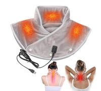 Electric Neck Heating Pad - Double Sided Gold Mink Velvet 5V/2A USB | 55°C Weighted Neck and Shoulder Heat Pad | Heated Necks Wrap with Three Speed Temperature Control for Relaxation, Necks Cramps