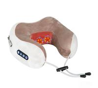 Electric Neck Massager with Heat, Rechargeable 3D Kneading Deep Tissue Massage Pillow for Shoulder & Neck Pain Relief, Portable U-Shaped Pillow Cushion with 3 Intensity Levels - Gift for Mom, Office,