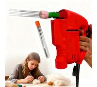 Electric Needle Felting Machine, Handheld Wool Poking Tool with 1-7 Needles, Max 3000rpm, Replaceable Nozzles for DIY Felt Craft and Wool Painting