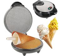 Electric Non-Stick Waffle Cone and Egg Roll Maker, 1200W Commercial Grade, for Home Breakfast and Snack Preparation