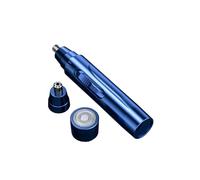 Electric Nose Hair Trimmer Portable Handheld Washable Battery Operated Remover Stainless Steel Head Clippers Blue 2 Pcs Head
