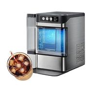 Electric Nugget Ice Maker - Chewable Pellet Ice Machine with Side Water Tank, One-Click Operation, Ideal for Iced Tea, Coffee, Home, Kitchen, Office, and Bar
