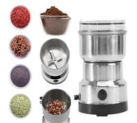 Electric Nut Grain Grinder, Peanut Butter Maker Machine 4-Blade Stainless Steel 150W 14500rpm, Multifunctional for Coffee Beans, Nuts, Grains, Spices