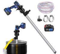 Electric Oil Barrel Pump, Fuel Drum Pump with 80-150L/min Suction, adjustable speed, 92cm tube length, diesel pump for Diesel/kerosene/hydraulic oil/education oil/non-corrosive liquid
