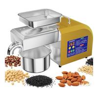 Electric Oil Press Machine 1100W, Automatic Stainless Steel Oil Extractor for Walnut, Olive, Peanut, Sesame, Coconut, Sunflower Seed, Soybean - Food Grade