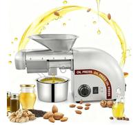 Electric Oil Press Machine, 1250W Automatic Stainless Steel Pressing, 50-320℃ Adjustable for Home & Commercial