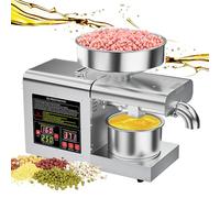 Electric Oil Press Machine, Stainless Steel Cold Hot Press Seed Oil Extractor, 1100W with 5-8kg/h Press Speed & 104-500℉ Adjustable Temperature