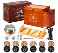 Electric Old Fashioned Smoker Kit - Whiskey Smoker Kit with Built-In Smoke Chamber & Storage, 2-in-1 Cocktail & Food Flavor Infuser, Premium Wooden Box, Best Gift for Men & Bourbon Lovers