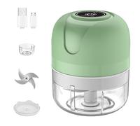 Electric Onion Chopper, 1200mAh USB 100ml Food Chopper, Button Switch Garlic Grinder Transparent Case Meat Vegetable Pepper Ginger Garlic Mini Chopper, Upgraded Verson