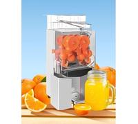 Electric Orange Juicer Machine, 120W Commercial Squeezer for 22-30 Oranges Per Minute, with Pull-Out Filter, 304 Tank, PP Cover, and 2 Collection Buckets