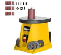 Electric Oscillating Spindle Sander, 450W Desktop Drum Sander with 5 Sanding Sleeves, 3 Sets Sandpaper, Max Speed 2000 RPM, Ideal for Woodworking Projects