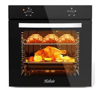Electric Oven 65L, 4 Functions Built-In Oven Knob Control, Single Oven with 6 Functions, 250℃ High-Temperature Cooking, 120-Minute Timer