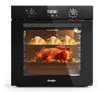 Electric Oven Built in 60L Single Oven Cooksir,Built in Oven with Grill & Enameled Baking Tray, 2800W 13 Amp Oven with Plug, 60cm Installed Ovens with 9 Function, 0-10H Timer, Removable Door