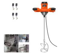 Electric Paddle Mixer 2600W Handheld Concrete Cement Mixer Adjustable 6 Speed Mortar Paint Stirrer Whisk Paddle Mixer Drill Mixer Stirring Tool for Mortar Grouts Paint Cement Plaster Plastering