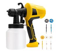 Electric Paint Sprayer, 400W Handheld with 800ml Paint Cup, Adjustable Spray Width, 5 Copper Nozzles for Interior and Exterior House Walls