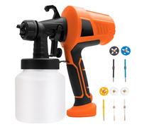 Electric Paint Sprayer, 400W Handheld with 800ml Paint Cup, Adjustable Spray Width, 5 Copper Nozzles for Interior and Exterior House Walls