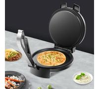Electric Pancake Maker Crepe Maker,1200W Press Machine for Pancakes, Double-Sided Electric Pancake CrêPe Machine for Home Kitchen Breakfast, Adjustable Thermostat,Silver/Black