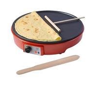 Electric Pancake Maker Extra Large 12 Inch Non Stick Surface - Crepe Maker With Adjustable Temperature Dial - Easy Clean Up With Utensils For Pancakes Crepes Omelettes Chapati Roti