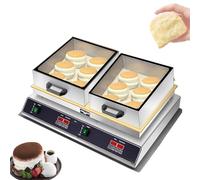 Electric Pancake Maker with Temperature Control, Copper Heating Plate, Flip-Top Viewing, Stainless Steel for Bakery and Snack Bar