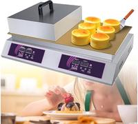Electric Pancake Souffle Maker, 60-240°C Non-Stick Double Head Baker Machine for Souffle, Pancakes, Muffins, Waffles