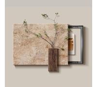 Electric Panel Box Cover Decorative 3D Sandstone Wall Art Frameless | Electricity Meter Box Decorative Painting with Horizontal Sliding Access for Entryway, Dining Room(B,W50xH45cm(fits≤35x25cm))
