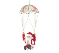 Electric Parachute Santa Tumbling with Music, Battery Operated Santa Claus Plush, Christmas Tree Hanging Ornament Decoration Holiday Xmas Party Supplies Gift