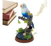 Electric Parrot Replica - Voice Activated Bird Intelligent Automated Singing Toy Realistic Battery Operated Decor | Indoor Outdoor Garden Ornament Novelty Animated Gift