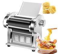 Electric Pasta Machine, Automatic Dough Cutter and Roller, Stainless Steel Noodle Maker, Adjustable Thickness for Homemade Pasta