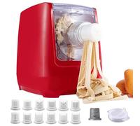 Electric Pasta Maker, 13 Molds Automatic Noodle Press Machine, 2 in 1 Kneading and Making Noodles Machine for Spaghetti/Noodles/Dumpling Skin, Save Time and Energy