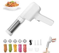 Electric Pasta Maker - 5-in-1 Cordless String Hopper with 5 Interchangeable Molds for Linguine and Noodles - Essential Kitchen Appliance