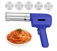 Electric Pasta Maker, 50W Handheld Automatic Noodle Maker Machine Stainless Steel Portable Automatic Pasta Maker with 5 Pasta Discs for Homemade Spaghetti Machine Kitchen