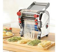Electric Pasta Maker Machine, Automatic Noodle Machine, Commercial Dough Roller Cutter, Thickness Adjustable, for Noodle Pizza Bread Pasta, 22cm Width