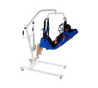 Electric Patient Lift, 150kg Capacity, Mobile Ceiling Hoist with Emergency Descent, Adjustable Base, Nylon Sling for Lifting Elderly at Home and Care Facilities