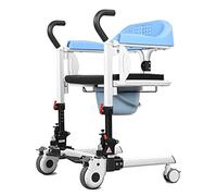 Electric Patient Lift for Home Remote Control Waterproof Bathroom Wheelchair with 180° Split Seat & Desk Tray Foldable Bedside Commode with Bedpan for Disabled Elderly Convenient and Versati