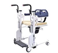 Electric Patient Lift Wheelchair for The Elderly Portable Transfer Chair w/180°Split Seat and Potty Handicapped Paralyzed Home Bathroom Transport Chair Patient Lift Aid