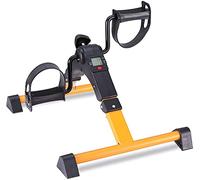 Electric Pedal Mini Rehabilitation Machine Home Mini Exercise Bike, Folding Lcd Portable Foot Peddler Cycling Machine Seated Exerciser For Under Desk For Exercise Rehabilitation,Yellow