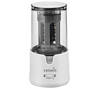 Electric Pencil Sharpener for Coloured Pencils, Large Pencil Sharpener for Artists, Fast Sharpen for 6-12mm Pencils, Heavy Duty in Office School Classroom Home Use, Portable, Auto Stop (White)