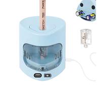 Electric Pencil Sharpener Mains Power JIJICZ 6-8mm USB and Battery Operated Heavy Duty Small Automatic Pencil Sharpener with Container for Kids, Artist, Student, USB Cable Not Included, Blue