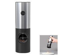 Electric Pepper and Salt Grinder Set, Adjustable Coarseness Salt and Pepper Mills One Touch Operation, Battery Powered Automatic Grinding with LED Light for BBQ Resturant Kitchen (Silver)
