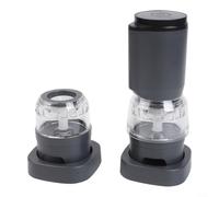 Electric Pepper Mill Rechargeable with Adjustable Coarseness, One-Touch Salt and Spice Grinder for Kitchen Cooking, 1300mAh Battery, USB Charging, Grey or White(Grey)